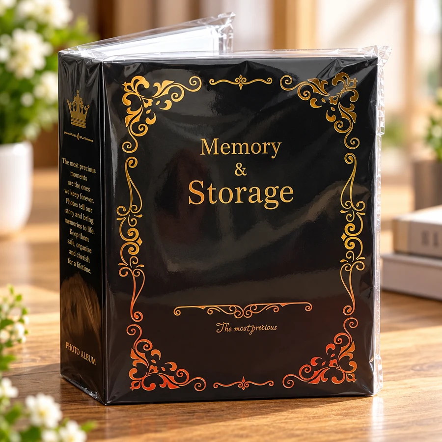 Elegant Black Memory Storage Album