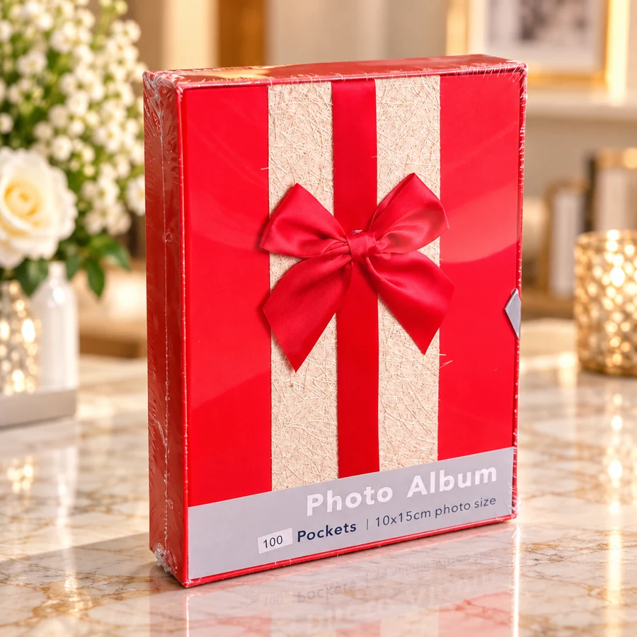 Red Satin Bow Photo Album