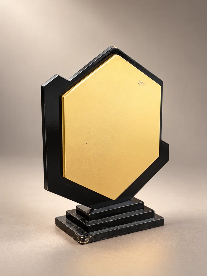 Geometric Gold and Black Trophy