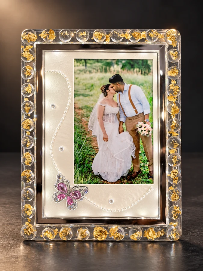 Jeweled Wedding Portrait Frame