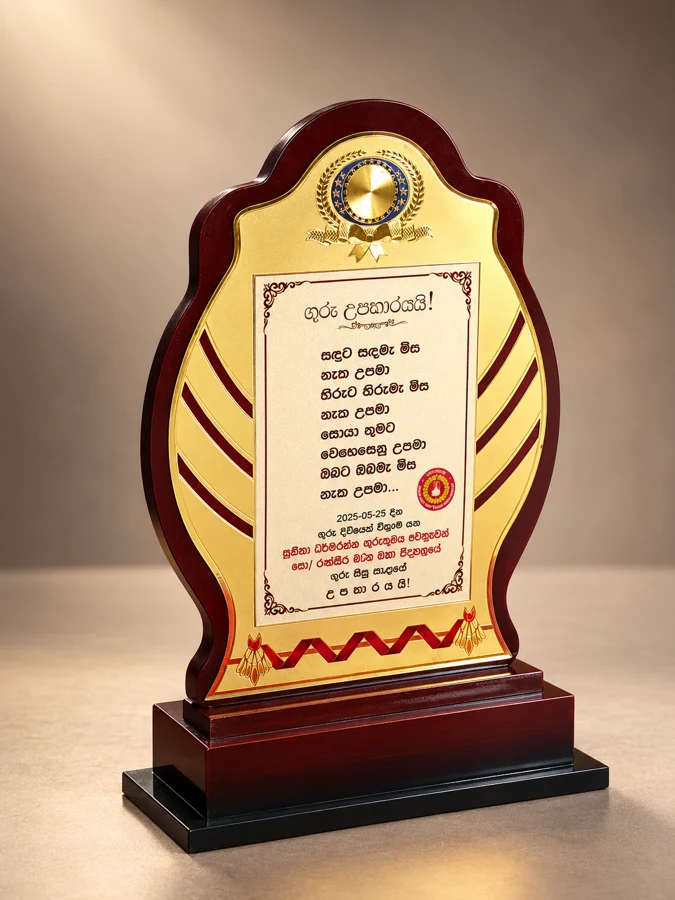 Ornate Sinhala Teacher Tribute Award